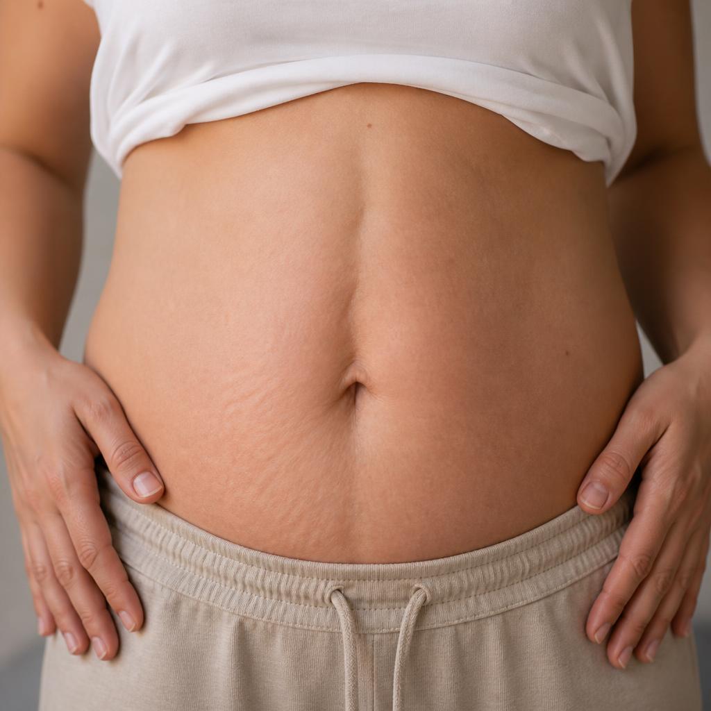 Diástasis de rectos abdominales en mujer tras el embarazo tratada con abdominoplastia y plicatura en Instituto Rubí